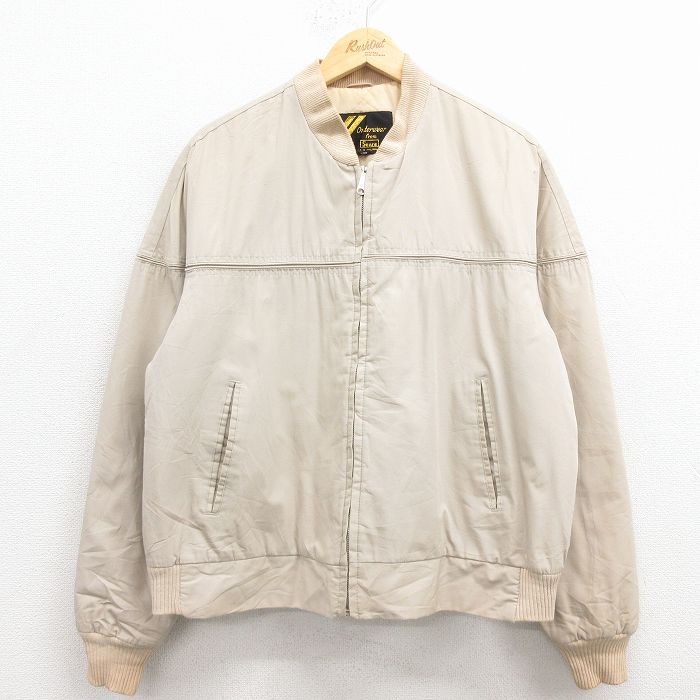 【20%OFF】XL★古着 シアーズ 長袖 ダービー ジャケット メンズ 80年代 80s ベージュ 内側キルティング 25dec02