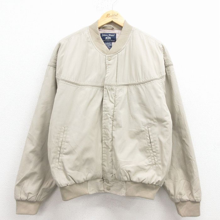 XL★古着 長袖 ダービー ジャケット メンズ 00年代 00s ベージュ 25dec02