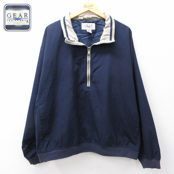 ハーフジップジャケット ネイビー XL | 古着
