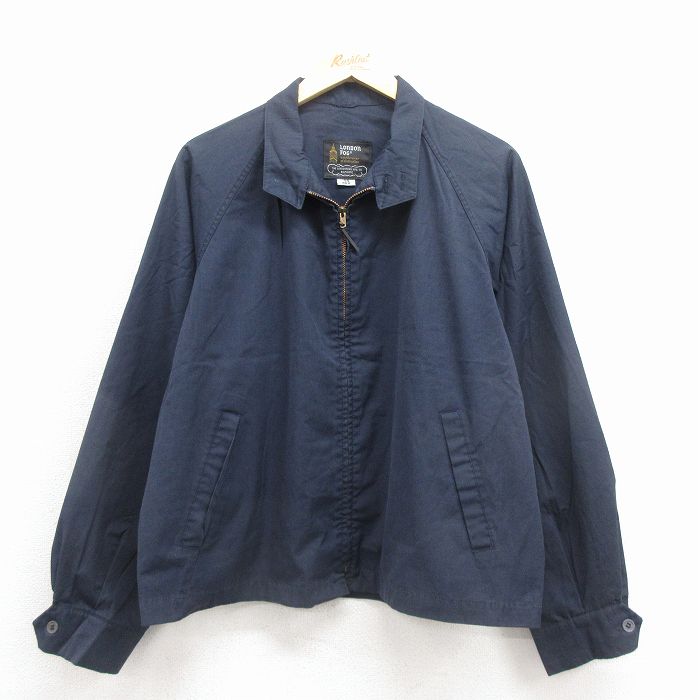 XL★古着 ロンドンフォグ 長袖 ジャケット スイングトップ メンズ 80年代 80s タロン 濃紺 25dec19
