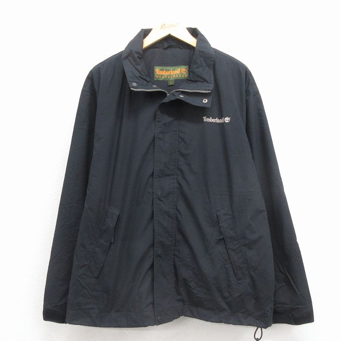 XL★古着 ティンバーランド 長袖 ジャケット メンズ 90年代 90s ワンポイントロゴ 大きいサイズ 黒 25dec19