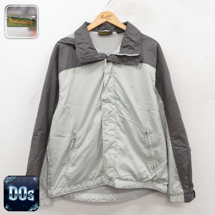 【50%OFF】ティンバーランド 00s ジャケット ワンポイントロゴ グレー L | 古着