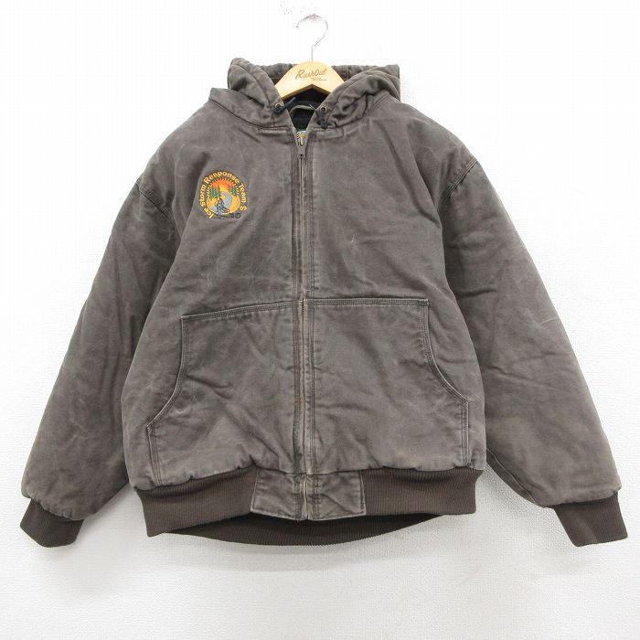 XL★古着 カベラス 長袖 ジャケット パーカー メンズ 00年代 00s Ice Storm ダック地 大きいサイズ コットン グレー系 内側キルティング【spe】 26jan09