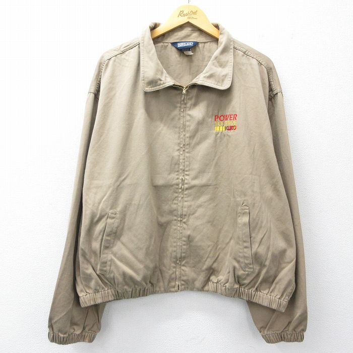 ランズエンド 90s スイングトップジャケット POWER ベージュ XL | 古着