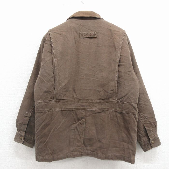 XL/古着 カベラス 長袖 ジャケット メンズ 00年代 00s ダック地 襟レザー コットン こげ茶 内側キルティング【spe】 26jan17 古着通販 XL☆古着 カベラス 長袖 ジャケット メンズ 00年代 00s
