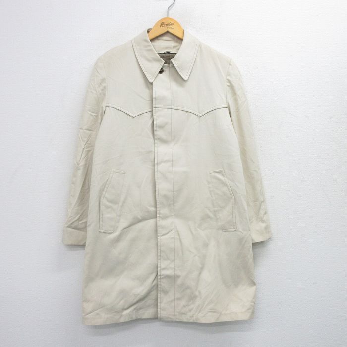 L★古着 ロンドンフォグ 長袖 コート メンズ 80年代 80s 生成り 26jan27