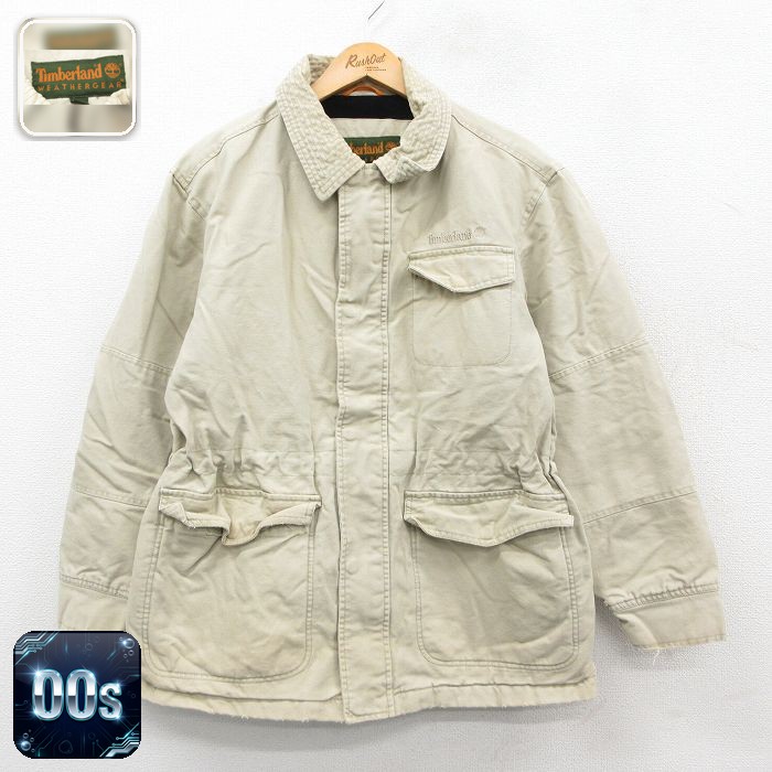 【50%OFF】ティンバーランド 00s ジャケット ワンポイントロゴ ベージュ L | 古着