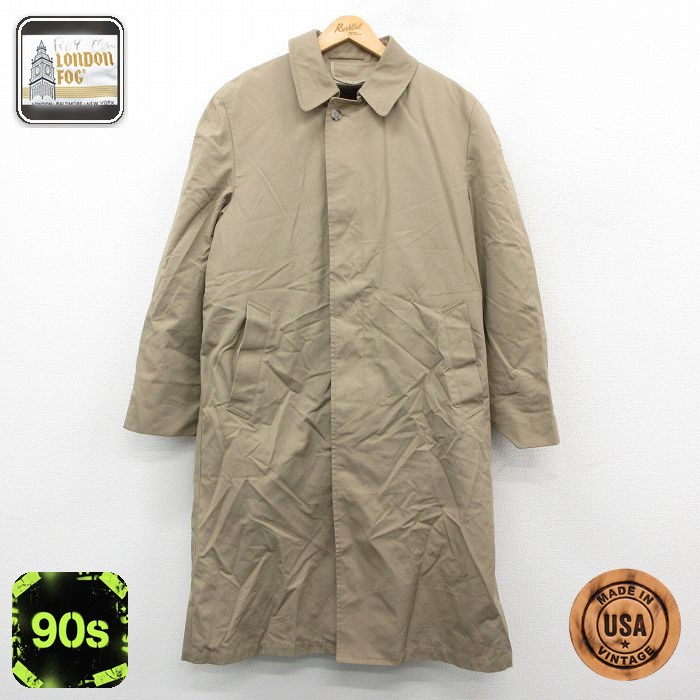 【50%OFF】ロンドンフォグ 90s ステンカラーコート 内側ボア ベージュ L | 古着