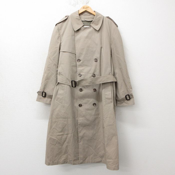 XL★古着 ロンドンフォグ 長袖 トレンチ コート メンズ 90年代 90s ロング丈 USA製 ベージュ系【spe】 26jan30