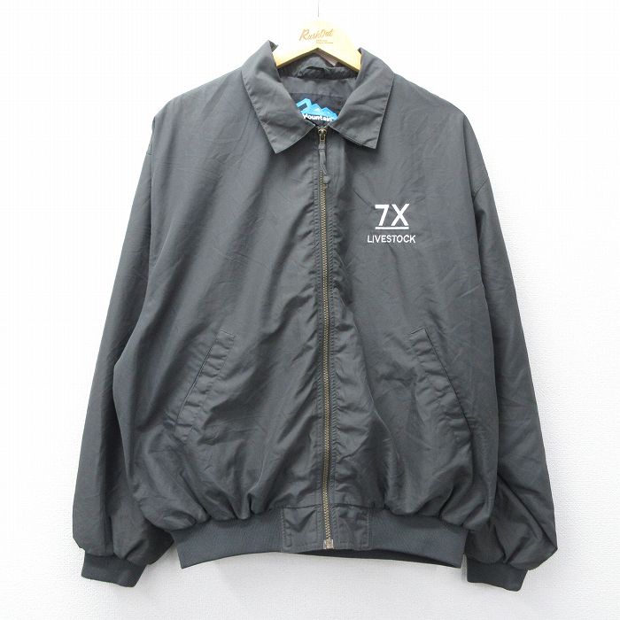 XL★古着 長袖 ジャケット メンズ 7X 濃グレー 26feb10