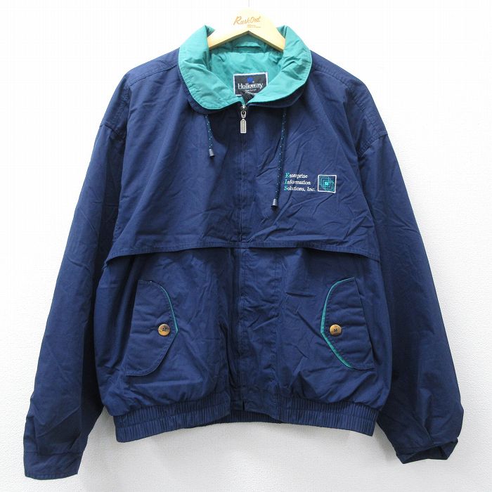 XL★古着 ホロウェイ 長袖 ジャケット メンズ 90年代 90s EIS 大きいサイズ 紺【spe】 26feb10