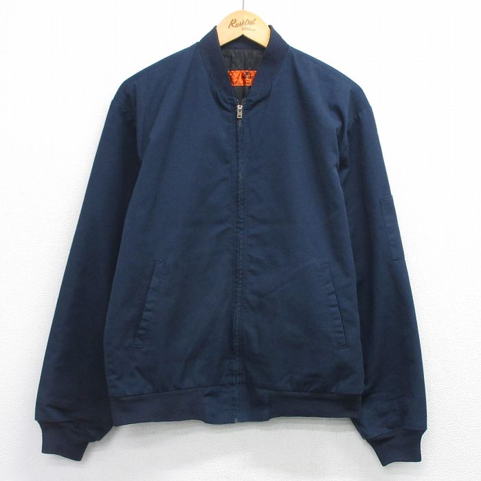 XL★古着 レッドキャップ 長袖 ワーク ジャケット メンズ 00年代 00s 紺系 内側キルティング 26feb13