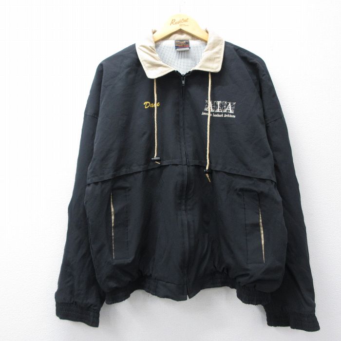 XL★古着 ヒルトン 長袖 ジャケット メンズ 90年代 90s ALA 大きいサイズ 黒 26feb13