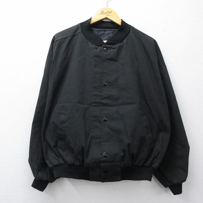XL★古着 長袖 ジャケット メンズ 90年代 90s 無地 大きいサイズ 黒 26feb13