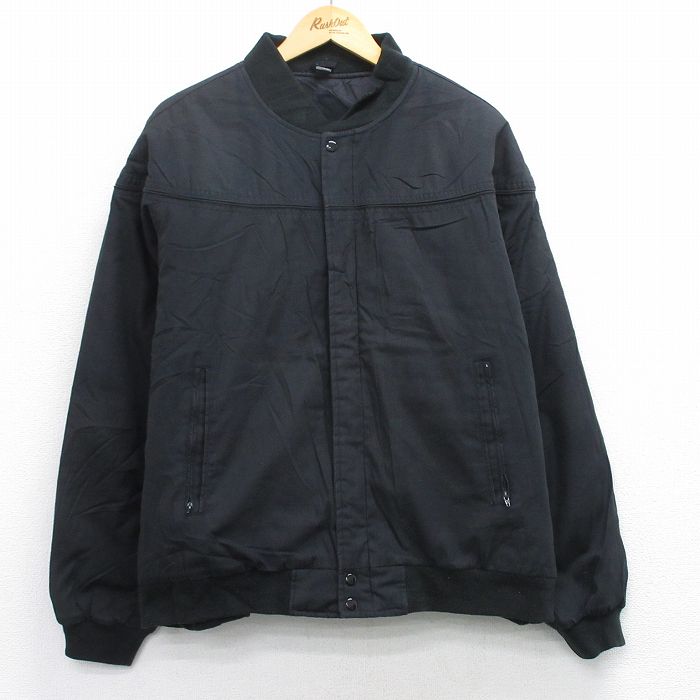 XL★古着 長袖 ダービー ジャケット メンズ 90年代 90s 大きいサイズ 黒【spe】 26feb16