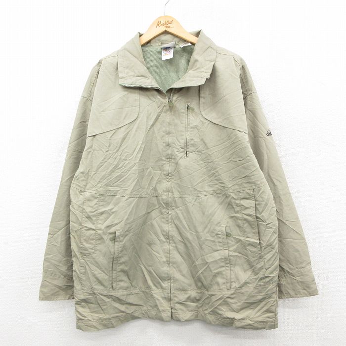 XL★古着 アディダス adidas 長袖 ジャケット メンズ 00年代 00s サンプル ベージュ系 内側メッシュ【spe】 26feb17
