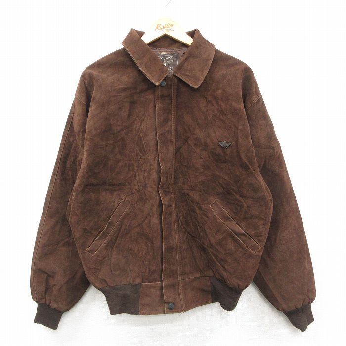 XL★古着 長袖 ジャケット メンズ 90年代 90s イタリア製 こげ茶【spe】 26feb17
