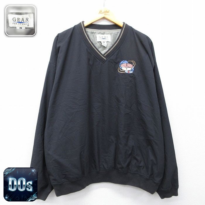 00s Vネックジャケット NCAA ブラック XL | 古着