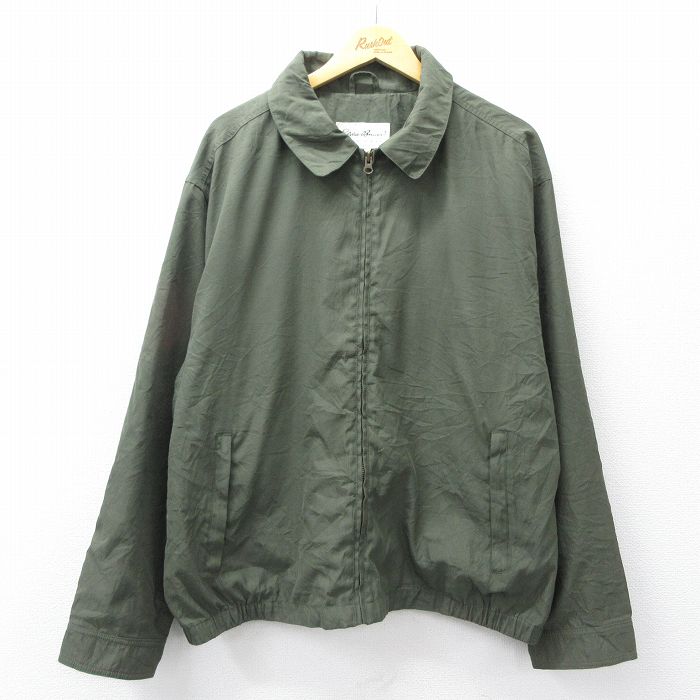 XL★古着 エディーバウアー 長袖 ジャケット スイングトップ メンズ 00年代 00s 大きいサイズ 濃緑【spe】 26feb25