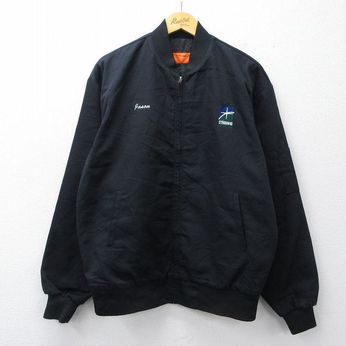 XL★古着 レッドキャップ 長袖 ワーク ジャケット メンズ 00年代 00s STROHWIG 大きいサイズ 黒 内側キルティング 26feb25