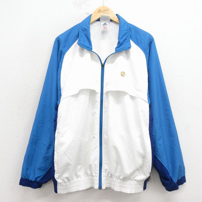 【20%OFF】アディダス 00s ラグランジャケット ワンポイントロゴ ブルー XL | 古着