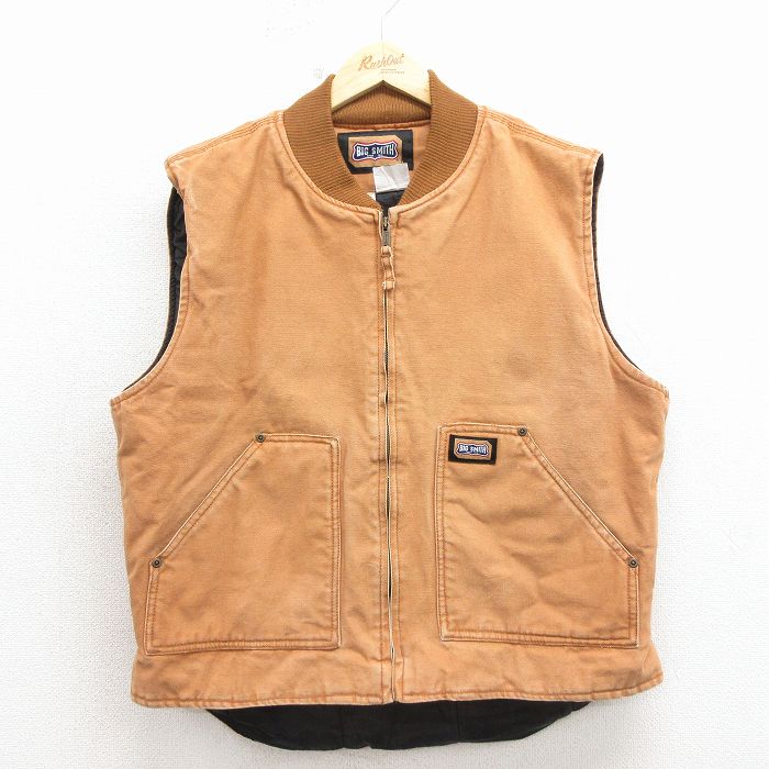 XL★古着 ビッグスミス ベスト メンズ ダック地 コットン 茶【spe】 26mar03