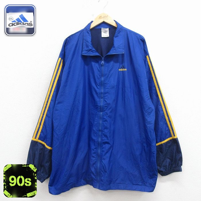 アディダス 90s 長袖ジャケット ワンポイントロゴ ブルー XL | 古着