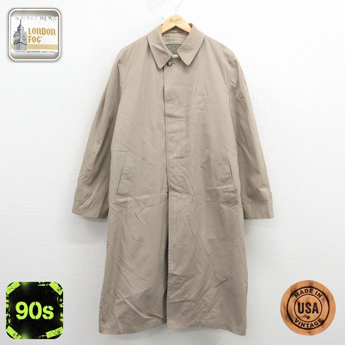 【50%OFF】ロンドンフォグ 90s ステンカラーコート ベージュ L | 古着