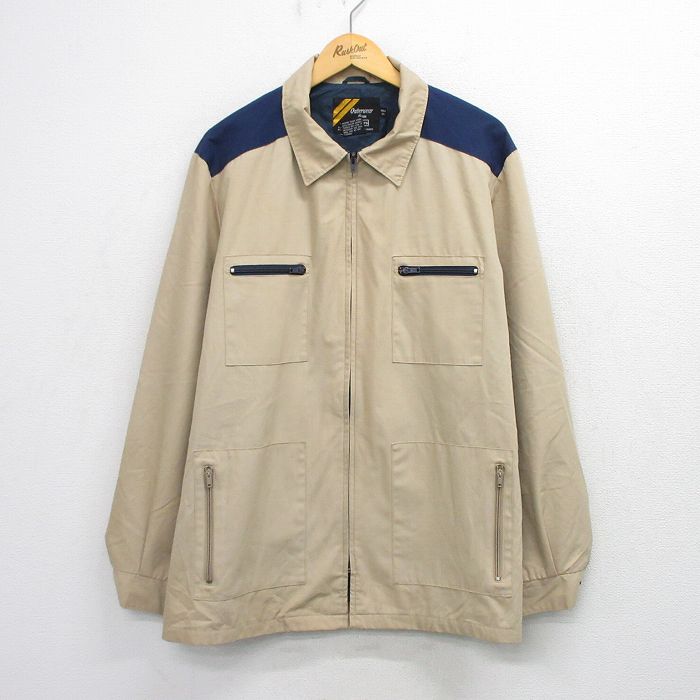 シアーズ 80s ジャケット ツートンカラー ベージュ XL | 古着