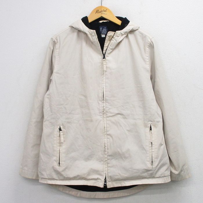 M★古着 ギャップ GAP 長袖 ジャケット パーカー メンズ 00年代 00s 薄ベージュ 内側フリース 26apr01