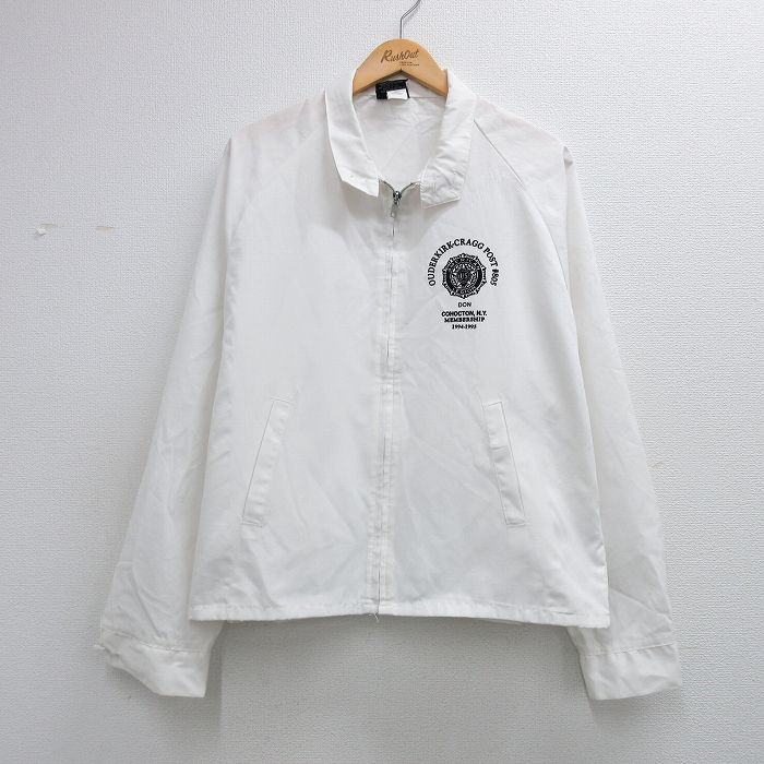 XL★古着 長袖 ジャケット スイングトップ メンズ 90年代 90s OUDERKIRK ラグラン 大きいサイズ USA製 白 26apr07