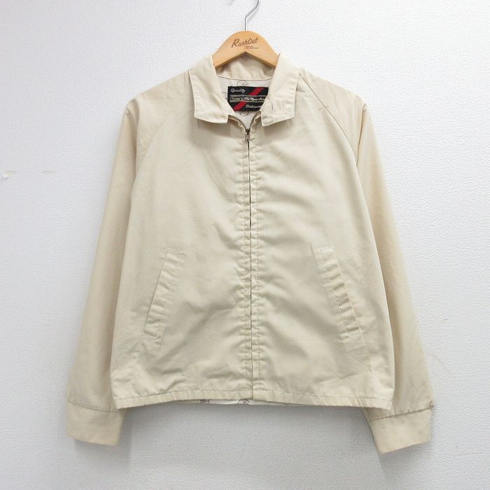 M★古着 シアーズ 長袖 ジャケット スイングトップ メンズ 80年代 80s ラグラン タロン ベージュ【spe】 26apr07