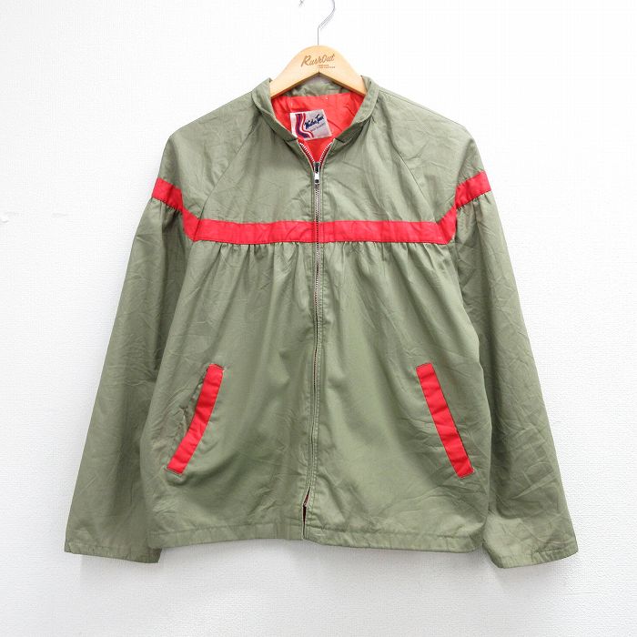 M★古着 長袖 ジャケット メンズ 80年代 80s ラグラン USA製 濃緑他 26apr07