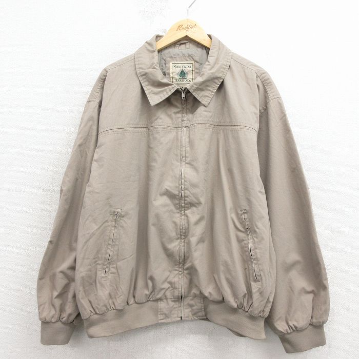 XL★古着 長袖 ジャケット メンズ 00年代 00s 大きいサイズ ベージュ 26apr11