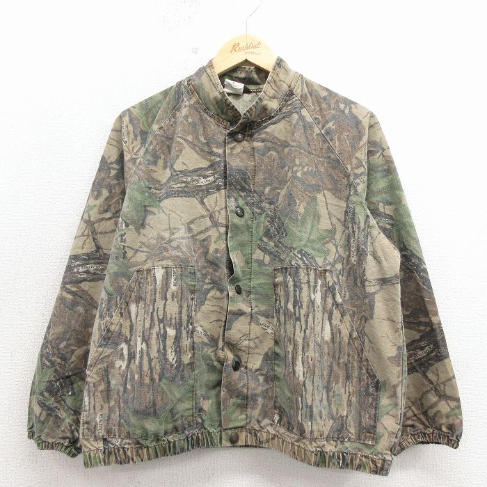 XL★古着 リバティ 長袖 ハンティング ジャケット メンズ 90年代 90s リップストップ リアルツリー ラグラン USA製 緑他 迷彩 26apr15