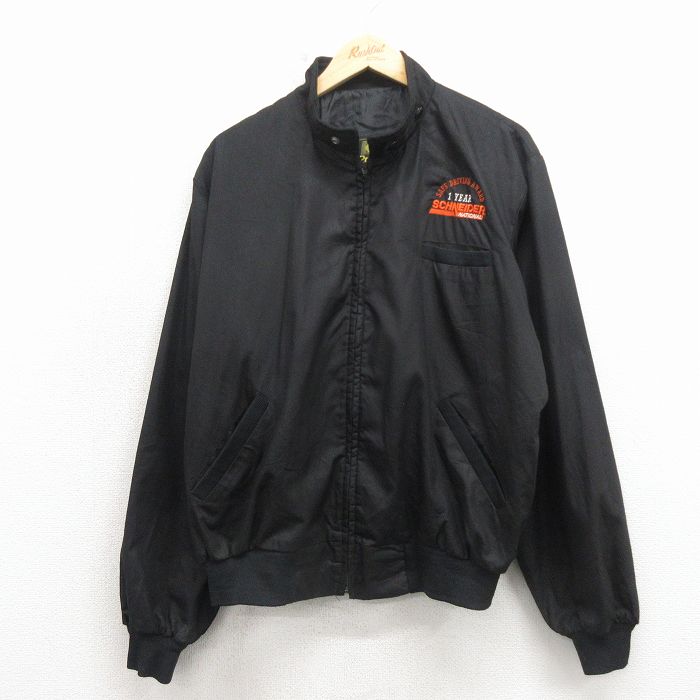 XL★古着 長袖 ジャケット メンズ 80年代 80s SCHNEIDER USA製 黒 26apr15