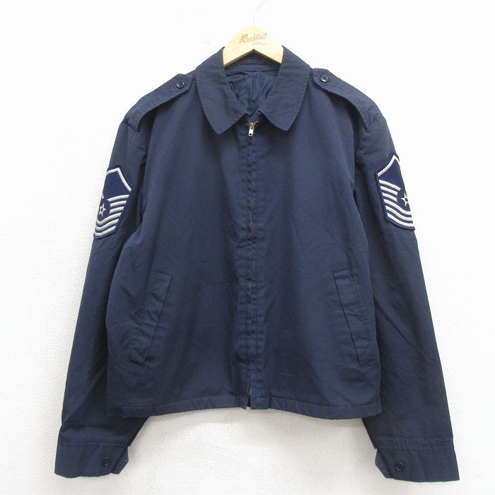 XL★古着 バンヒューセン 長袖 ミリタリー ジャケット メンズ 80年代 80s タロン 紺 26apr15