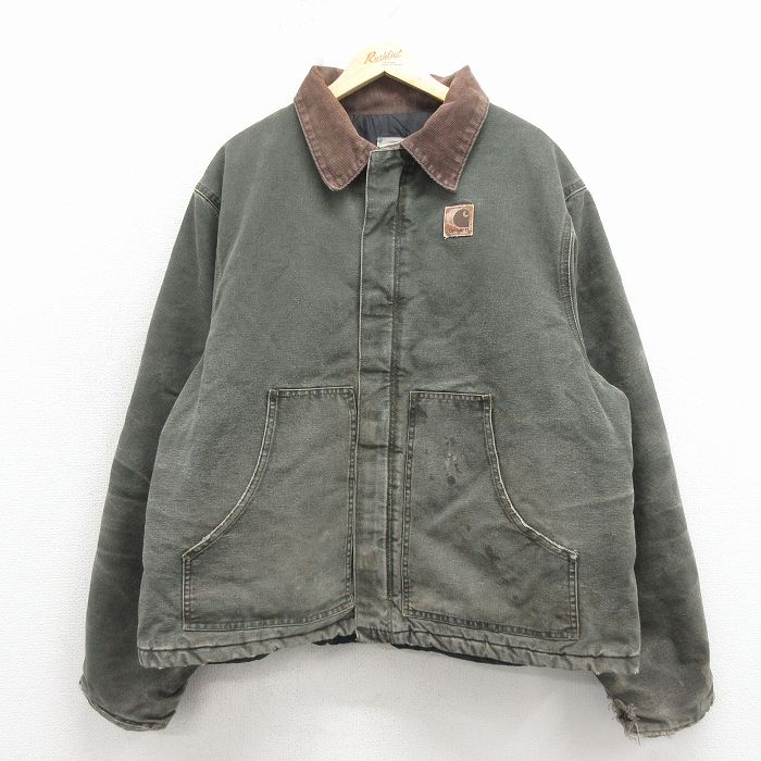 カーハート 90s トラディショナルジャケット ダック地 グリーン メンズXL相当 | 古着