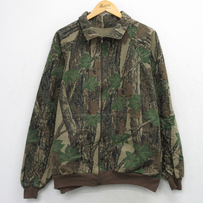XL★古着 長袖 ジャケット メンズ 90年代 90s TREBARK ラグラン 大きいサイズ コットン USA製 茶他 迷彩 26apr22