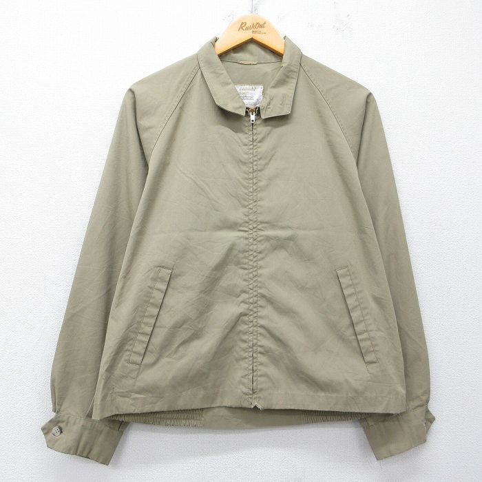 L★古着 ロンドンフォグ 長袖 ジャケット スイングトップ メンズ 80年代 80s ラグラン USA製 タロン ベージュ 26apr22