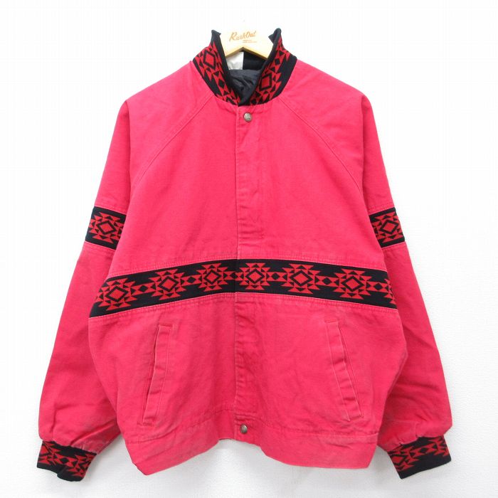 XL★古着 ウォールズ 長袖 ジャケット メンズ 90年代 90s ラグラン ダック地 USA製 赤【spe】 26apr22