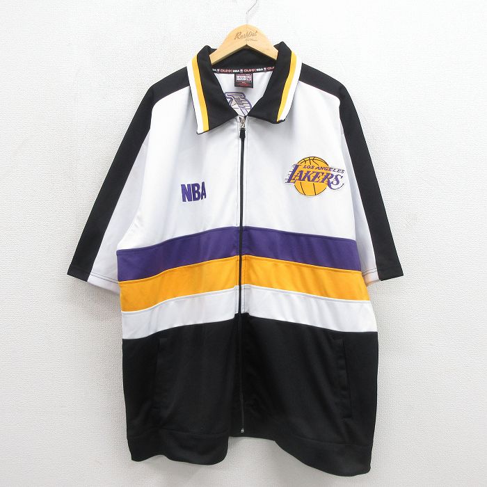 NBA ロサンゼルスレイカーズ 半袖ジャケット ホワイト メンズXL相当 | 古着