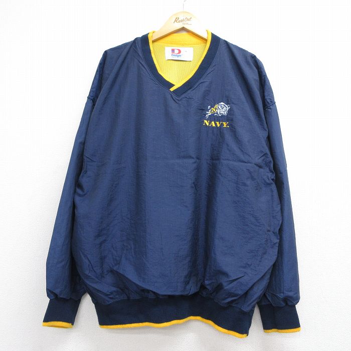 ナイロン 90s ミリタリージャケット 内側メッシュ ネイビー メンズXL相当 | 古着
