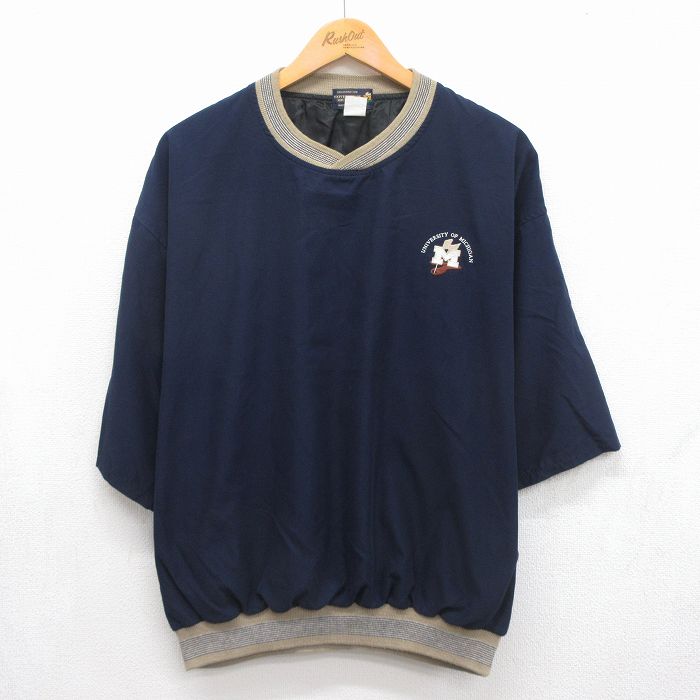 ミシガン大学 90s 半袖ジャケット ネイビー メンズXL相当 | 古着