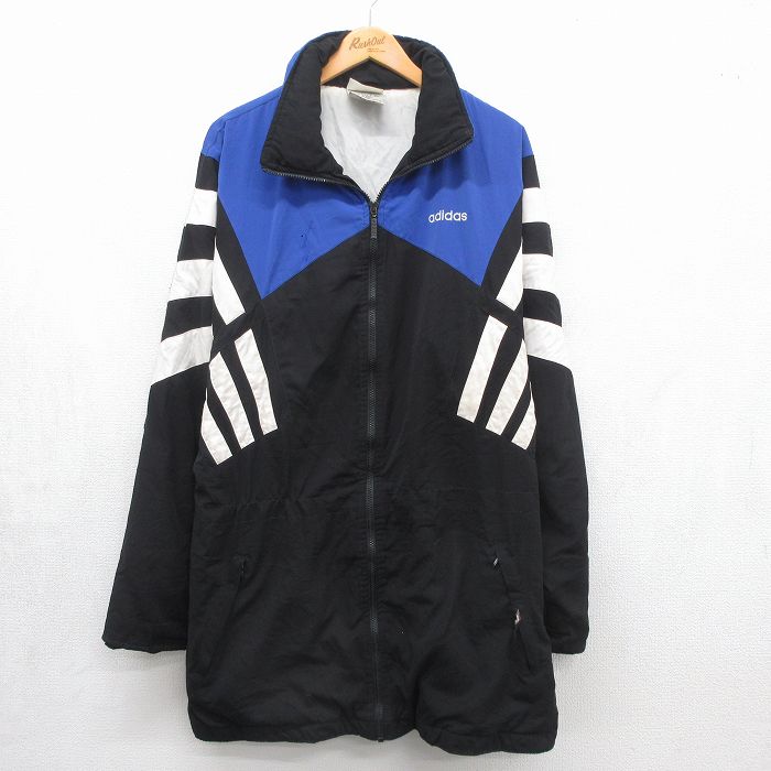 アディダス 90s 長袖ジャケット ワンポイントロゴ ブラック メンズXL相当 | 古着