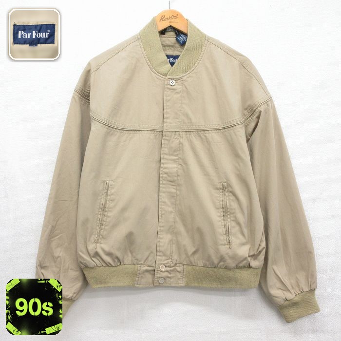 Par Four 90s カップショルダーダービージャケット ベージュ メンズXL相当 | 古着