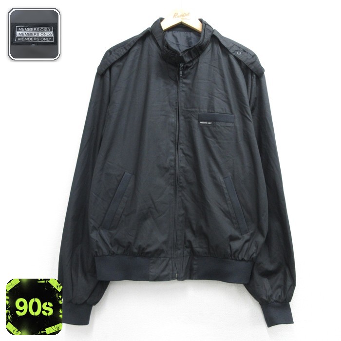 メンバーズオンリー 90s スタンドカラージャケット ブラック メンズXL相当 | 古着
