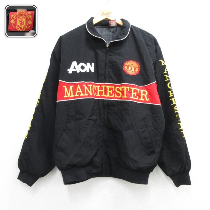 Manchester United 長袖ジャケット ブラック メンズXL相当 | 古着