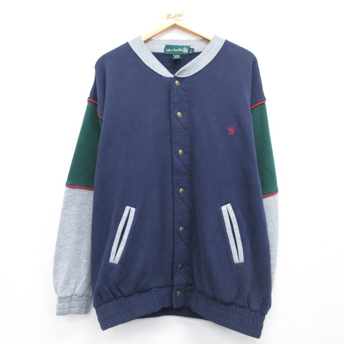 90s 長袖ジャケット ツートンカラー ネイビー XL | 古着 26aug26