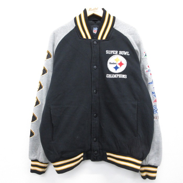 NFL スティーラーズ 00s 長袖ジャケット ラグラン ブラック XL | 古着 26aug26
